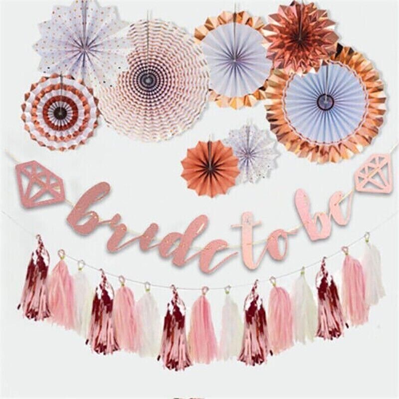 Bride To Be Rose Gold Banner Diamond Wedding Bridal Shower Hens Party Decoration - Diamond Ring