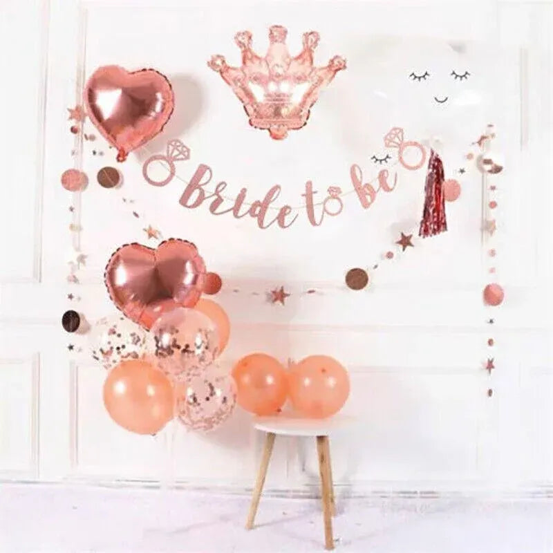 Bride To Be Rose Gold Banner Diamond Wedding Bridal Shower Hens Party Decoration - Diamond Ring