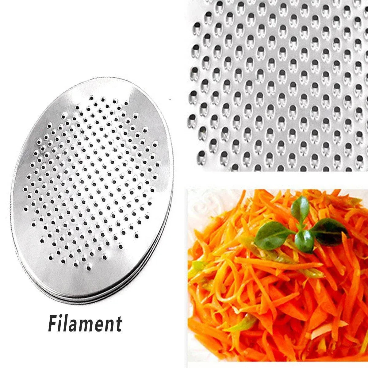 Stainless Steel Kitchen Cheese Grater with Container Storing Fruits Cheese Box - Red