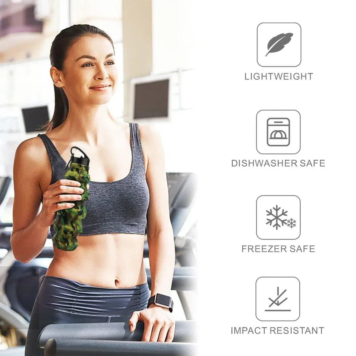 Plastic Grenade Water Bottle Silicone Riding Sports Kettle Retractable Folding Water Bottle