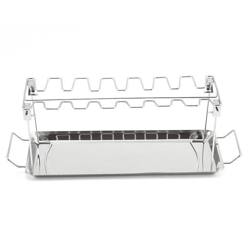 Foldable Stainless Steel Barbecue Grill Rack for Chicken Legs Outdoor Cooking