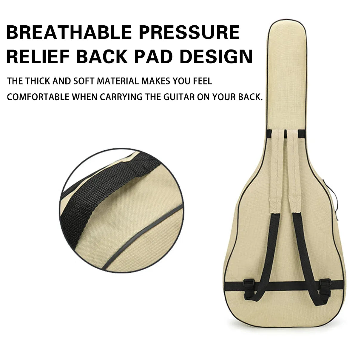 41Inch Wood Guitar Bag Basic Model 5MM Thick Cotton Double Strap Soft Guitar Bag