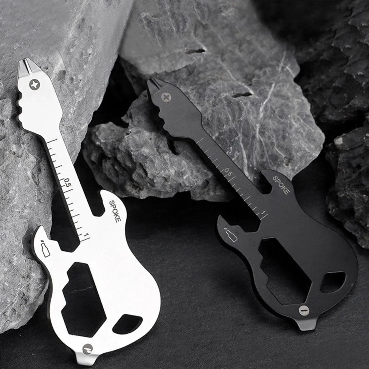 Portable Multi-Tool Key Chain Multi-functional Pocket Tool for Outdoor Camping - Silver