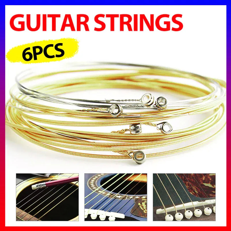 Steel Acoustic Music Guitar Strings Premium Light Universal 6 Pcs Sent Free
