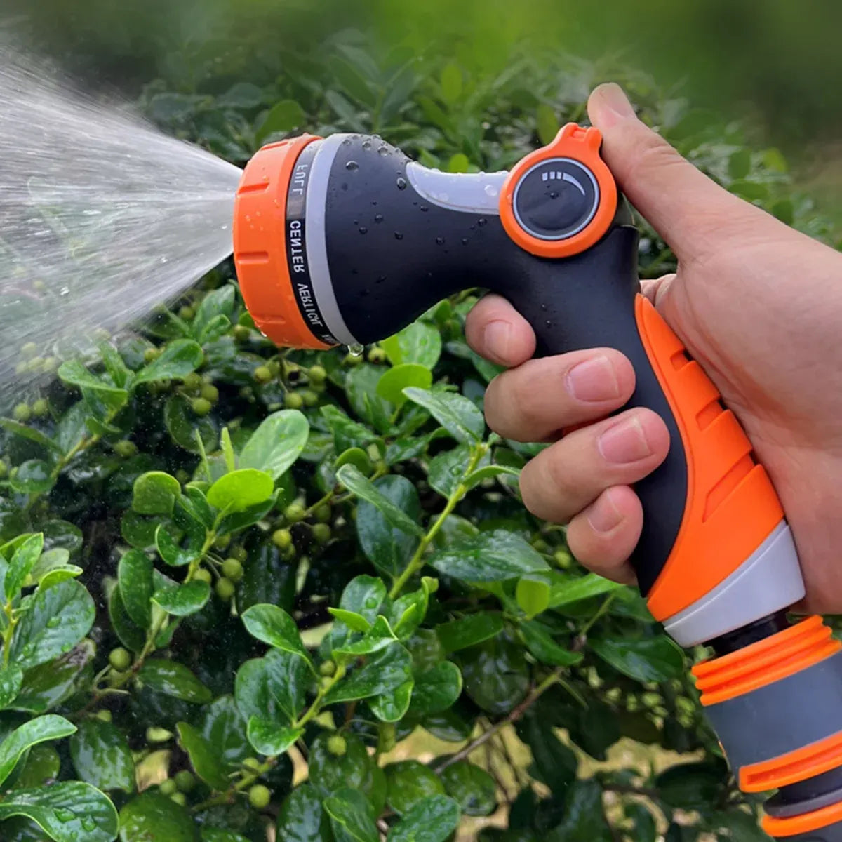 10-Function Garden Hose Nozzle Sprayer for Watering and Car Washing - Blue