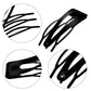 UP 30X Double-grip Hair Clips Metal Snap Barrettes Hair Styling Tool Women Girls - Black(10PCS)