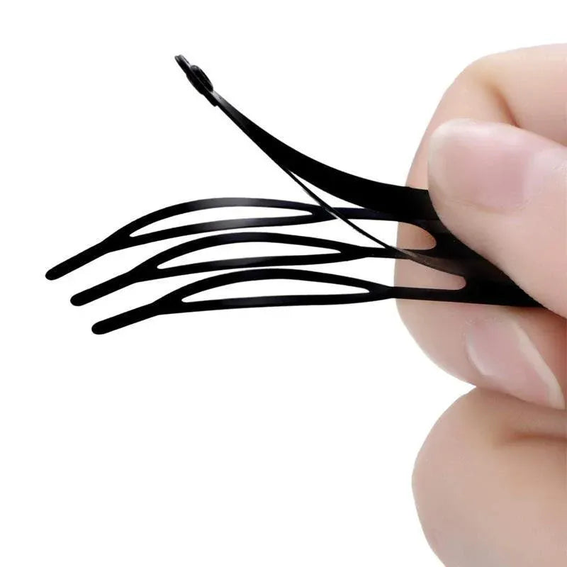UP 30X Double-grip Hair Clips Metal Snap Barrettes Hair Styling Tool Women Girls - Black(10PCS)