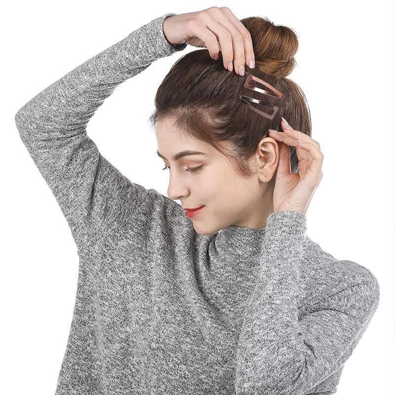 UP 30X Double-grip Hair Clips Metal Snap Barrettes Hair Styling Tool Women Girls - Black(10PCS)