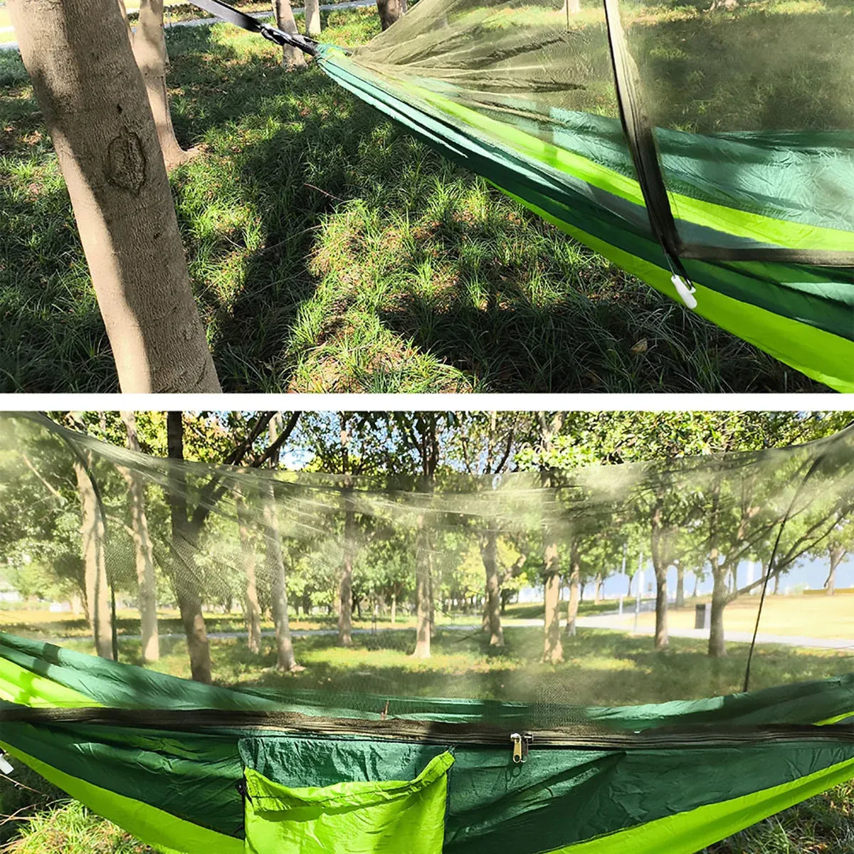 Camping Hammock Tent Set Double Outdoor Hanging Bed With Mosquito Net For Travel - Camouflage