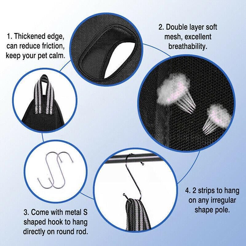 L Size Hammock Helper Pet Dog Cat Grooming Restraint Bags For Bathing Trimming Nail - Black
