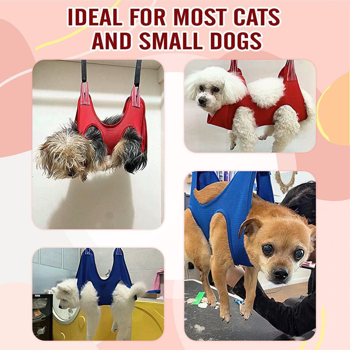 L Size Hammock Helper Pet Dog Cat Grooming Restraint Bags For Bathing Trimming Nail - Black