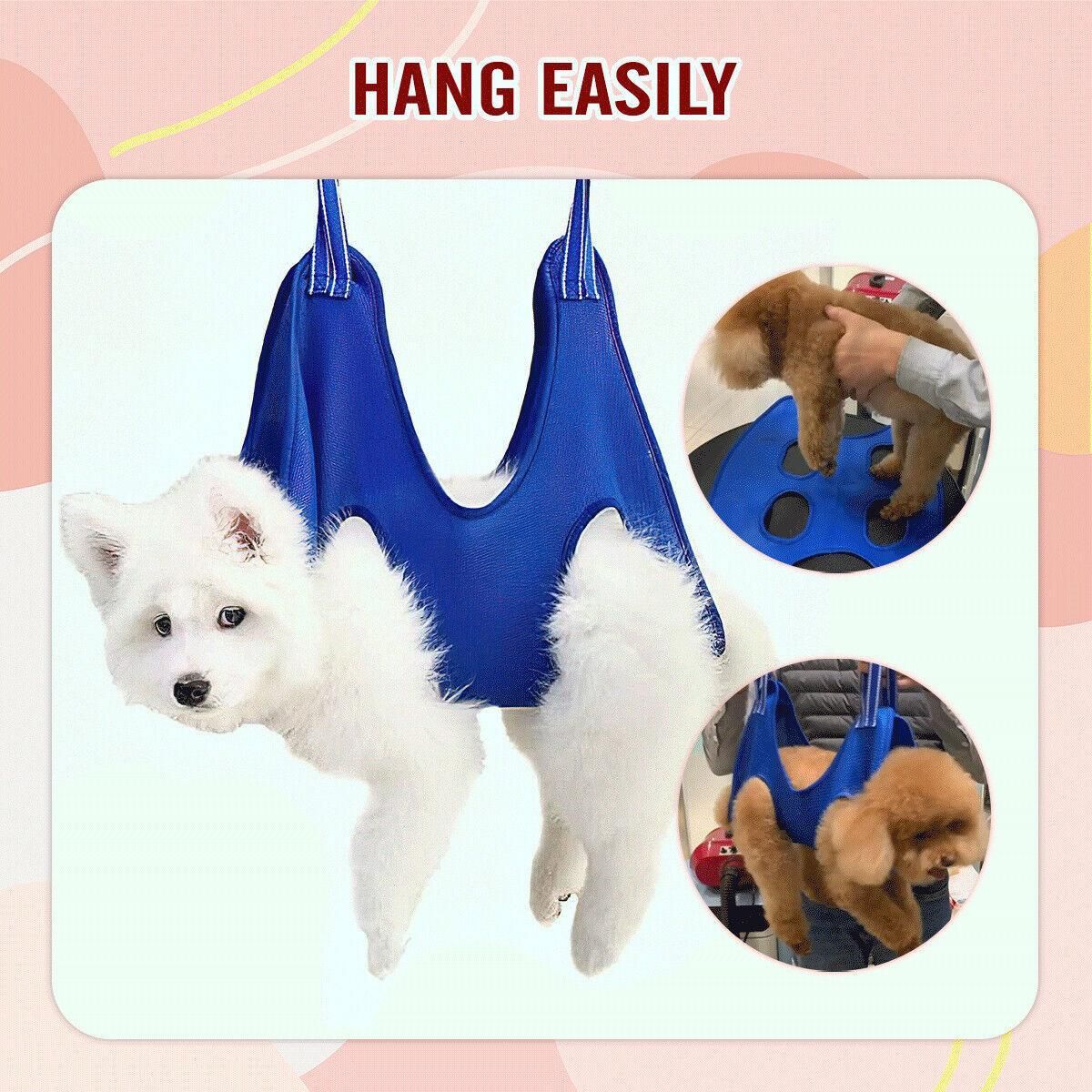 L Size Hammock Helper Pet Dog Cat Grooming Restraint Bags For Bathing Trimming Nail - Black