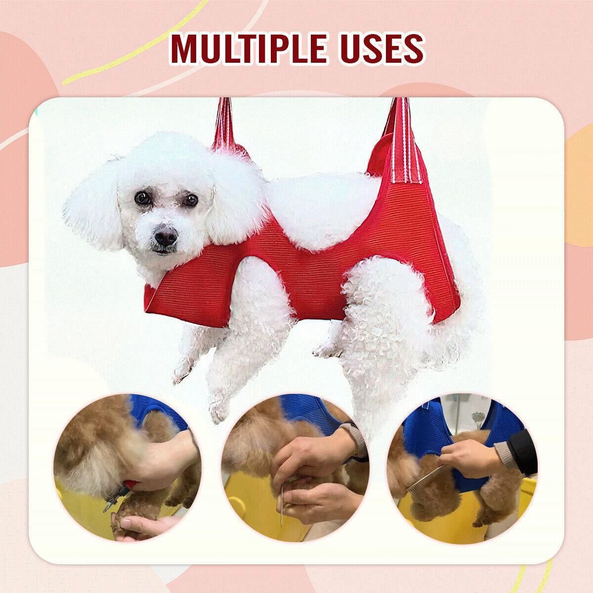 L Size Hammock Helper Pet Dog Cat Grooming Restraint Bags For Bathing Trimming Nail - Black