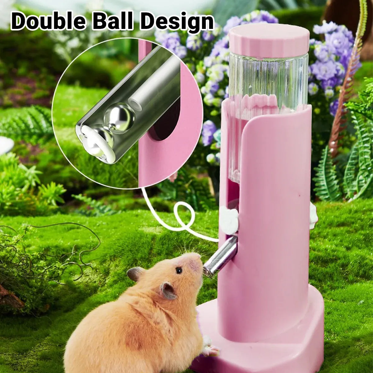 Hamster Water Dispenser Kettle Large Leak Proof Bracket Pet Drinking Supplies - Yellow