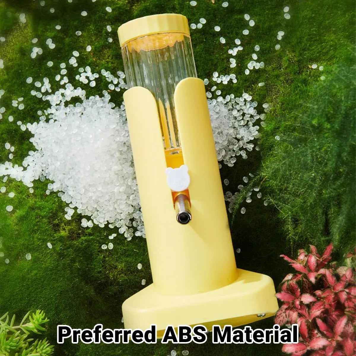 Hamster Water Dispenser Kettle Large Leak Proof Bracket Pet Drinking Supplies - Yellow