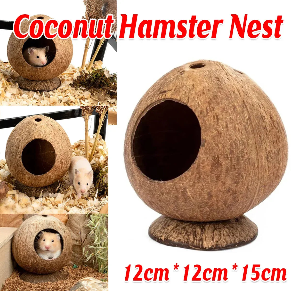 Coconut Hamster Toy Supplies Equipment Nest Warm Winter Space Saving Durable