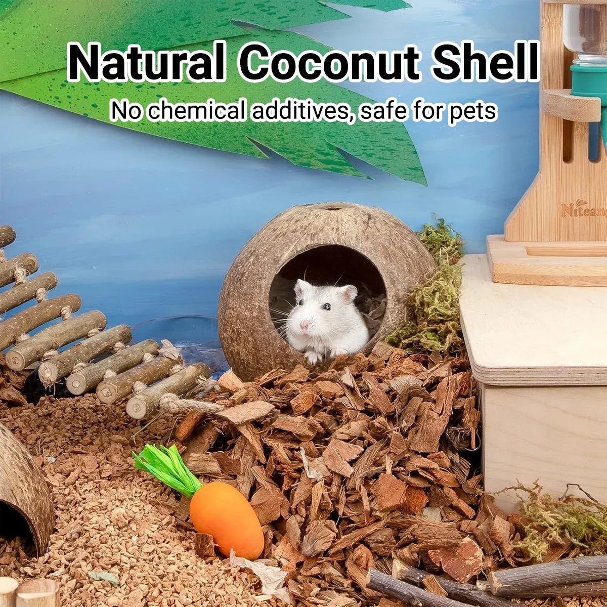 Coconut Hamster Toy Supplies Equipment Nest Warm Winter Space Saving Durable