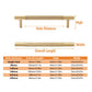 Light Luxury Cabinet Handle Full Copper Gold Straight Knurled Drawer Door Pull - 224mm