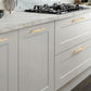 Light Luxury Cabinet Handle Full Copper Gold Straight Knurled Drawer Door Pull - 224mm