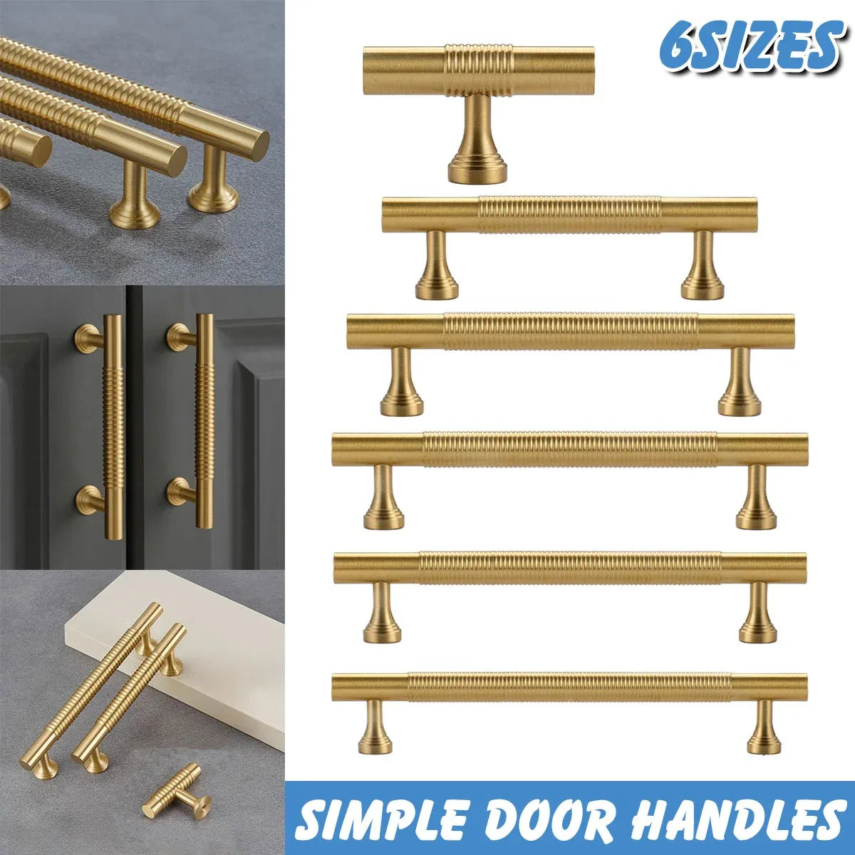 6 Sizes Gold Cabinet Door Handle Light Luxury Bronze Pull for Wardrobe Drawer - 320mm-Hole Distance