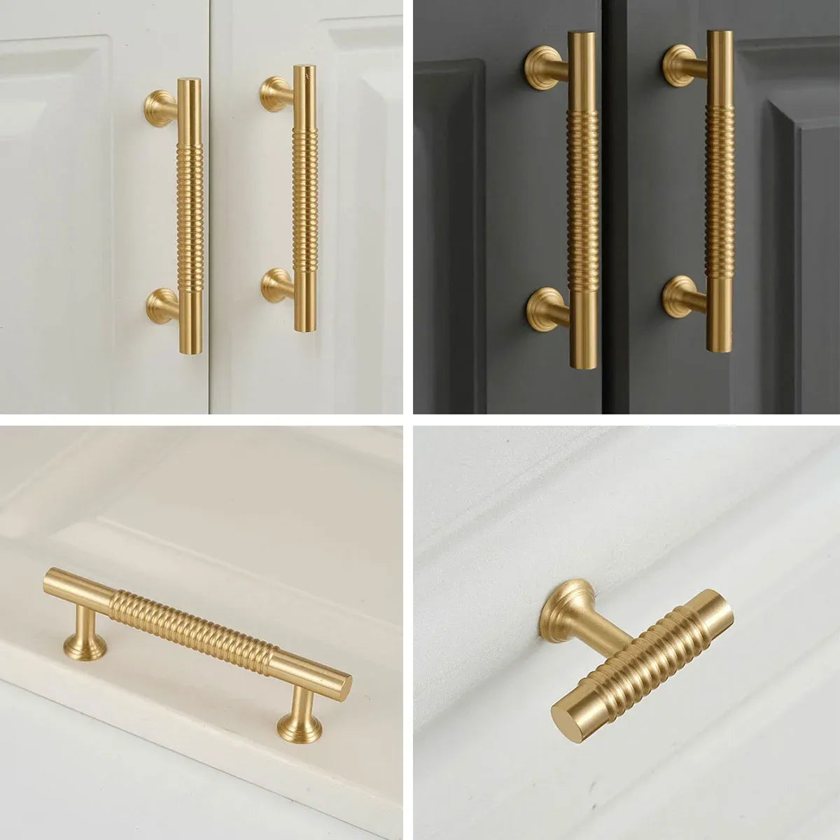 6 Sizes Gold Cabinet Door Handle Light Luxury Bronze Pull for Wardrobe Drawer - 320mm-Hole Distance