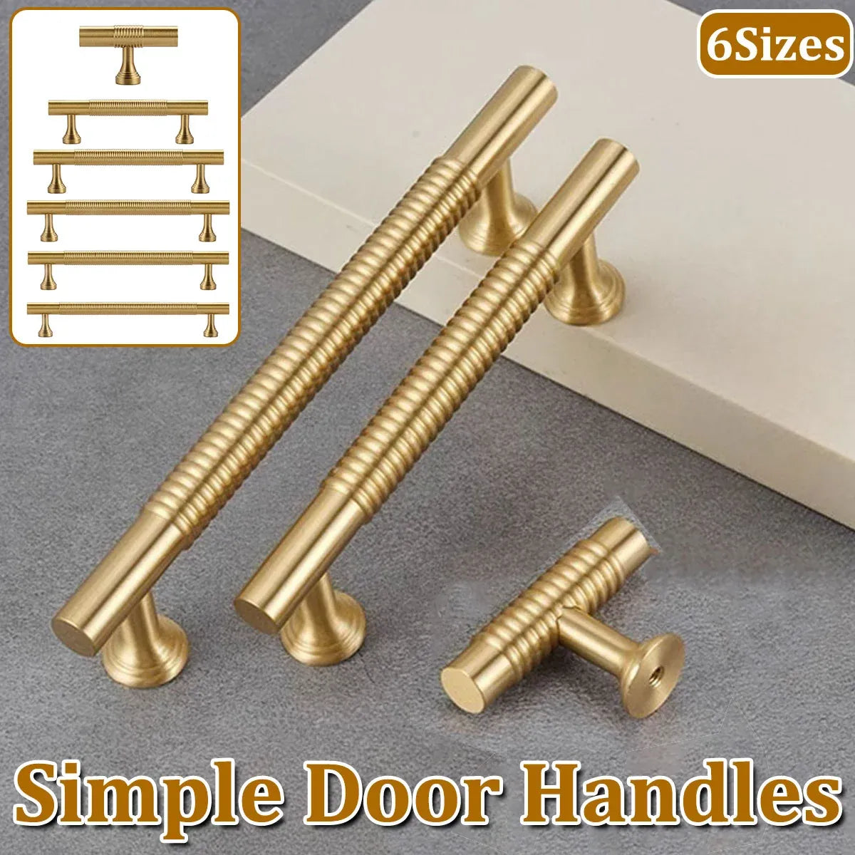 6 Sizes Gold Cabinet Door Handle Light Luxury Bronze Pull for Wardrobe Drawer - 320mm-Hole Distance