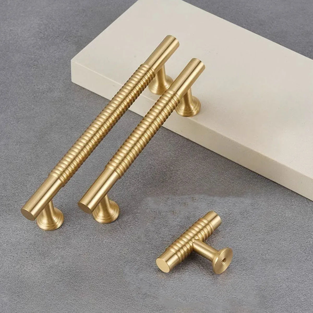 6 Sizes Gold Cabinet Door Handle Light Luxury Bronze Pull for Wardrobe Drawer - Single Hole