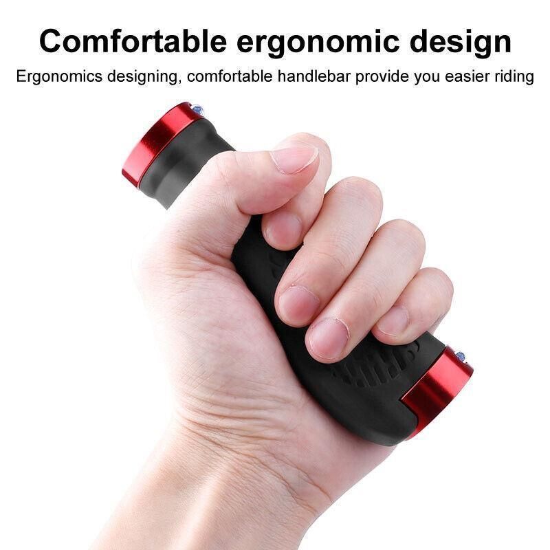 Cycling Lock-On Mtb Ergonomic  Mountain Bike  Rubber  Grips Bicycle Handlebar Au - Black