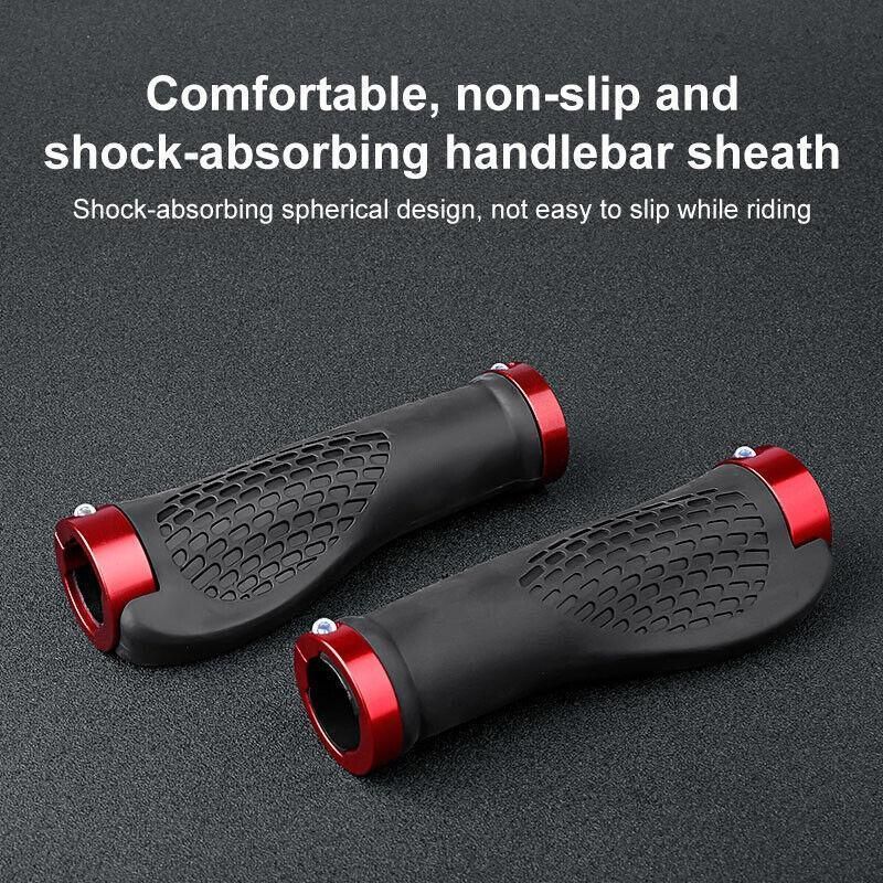 Cycling Lock-On Mtb Ergonomic  Mountain Bike  Rubber  Grips Bicycle Handlebar Au - Black