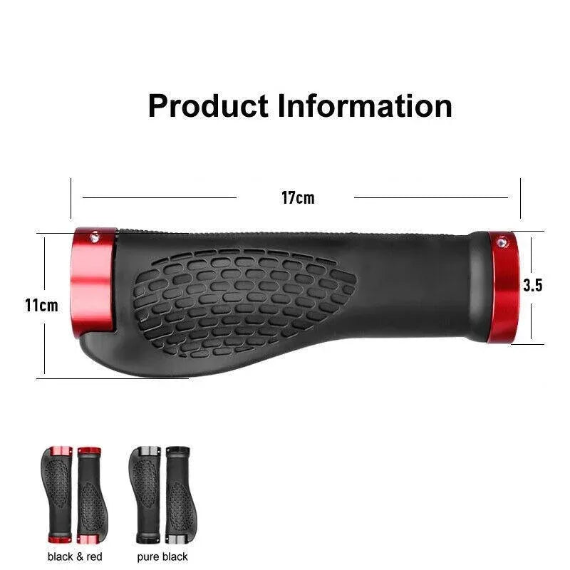 Cycling Lock-On Mtb Ergonomic  Mountain Bike  Rubber  Grips Bicycle Handlebar Au - Black
