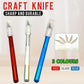 Craft Knife with 5 Blades Metal Handle Cutter Engraving Hobby Scalpel Tool - Blue