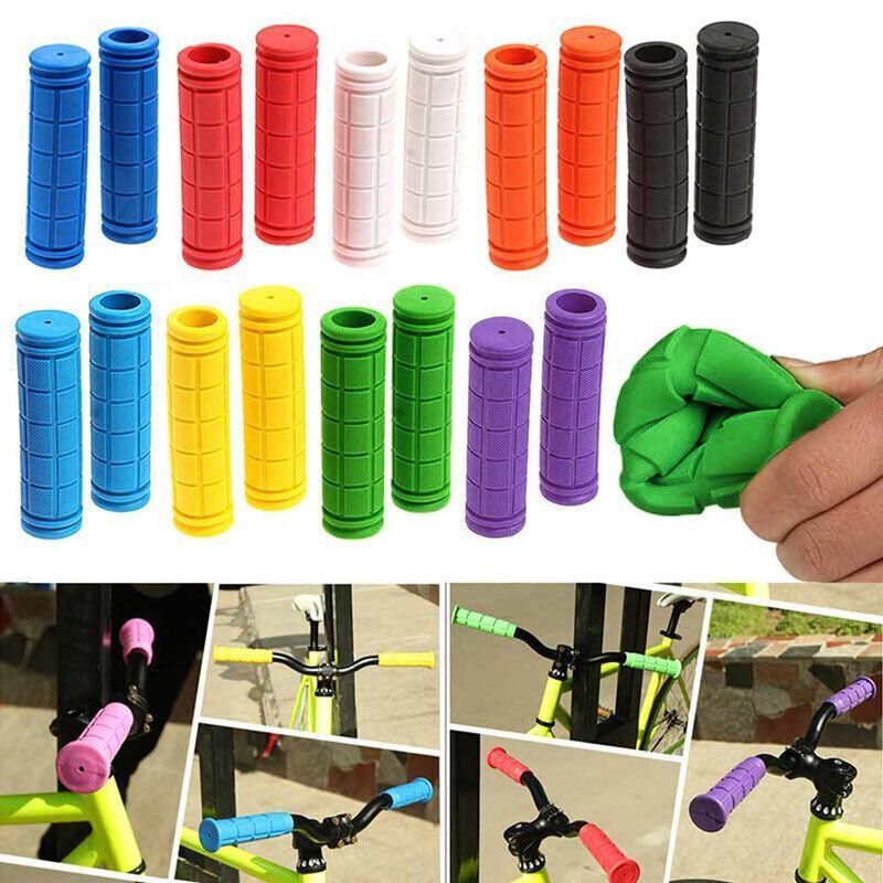Rubber Grips For Bmx Mtb Cycle Road Mountain Bike Scooter Bicycle Handle Bar - Black