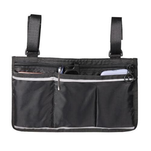 Waterproof Organizer Side Bag for Wheelchairs and Walkers - Black