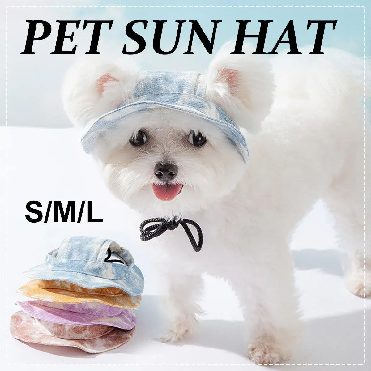 Adjustable Pet Hat with Cute Leaky Ears Sunscreen Fisherman Hat Four Seasons Use - Orange Red - S