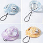 Adjustable Pet Hat with Cute Leaky Ears Sunscreen Fisherman Hat Four Seasons Use - Orange Red - S