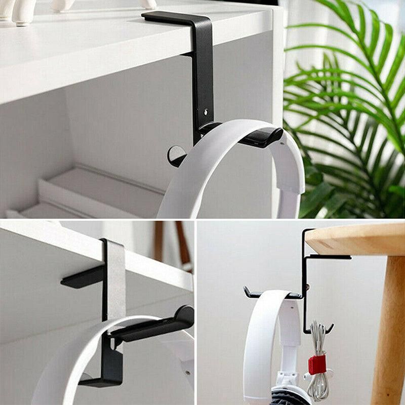 Metal Earphone Headset Desks Display Stand Hanger Holder Headphone Bracket Hook - Red