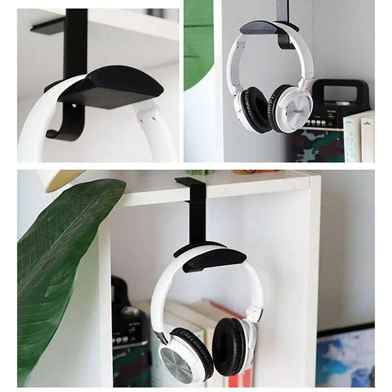 Metal Earphone Headset Desks Display Stand Hanger Holder Headphone Bracket Hook - Red