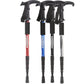 Folding Walking Stick Telescopic Adjustable Antishock Hiking Grip Pole Trekking - Red