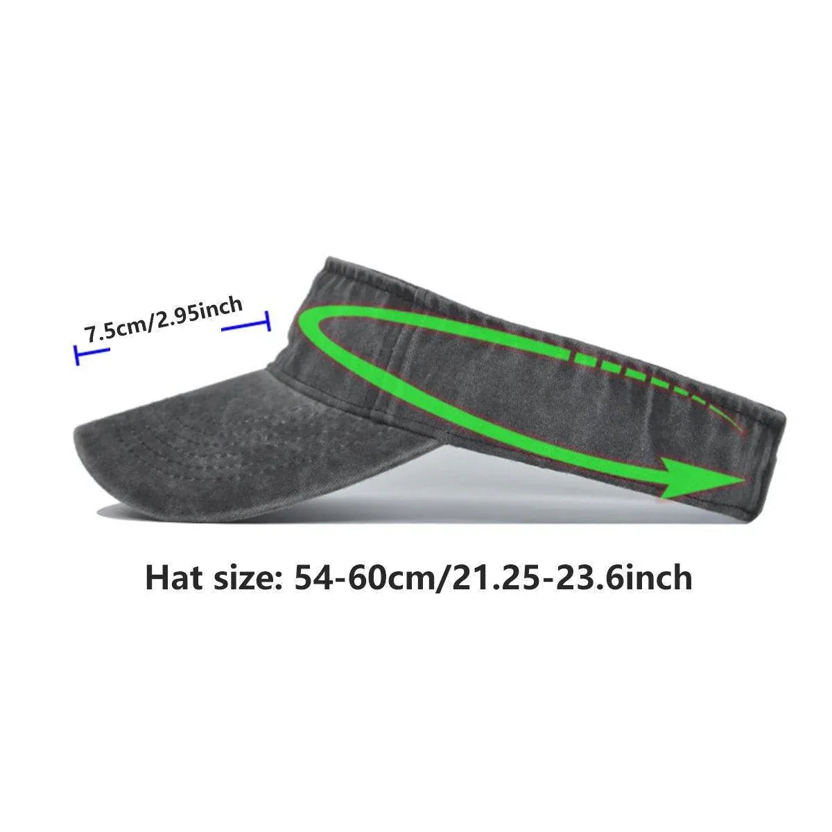 Unisex Summer Denim Sun Visor Cap Breathable Washed Running Hat - Khaki