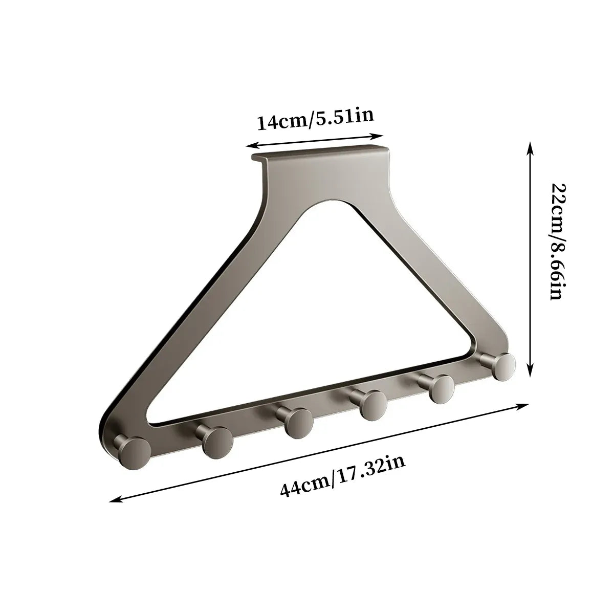 Door Hanger Hook Rack Over The Door Organiser with 6 Hooks for Coat Jacket Bag