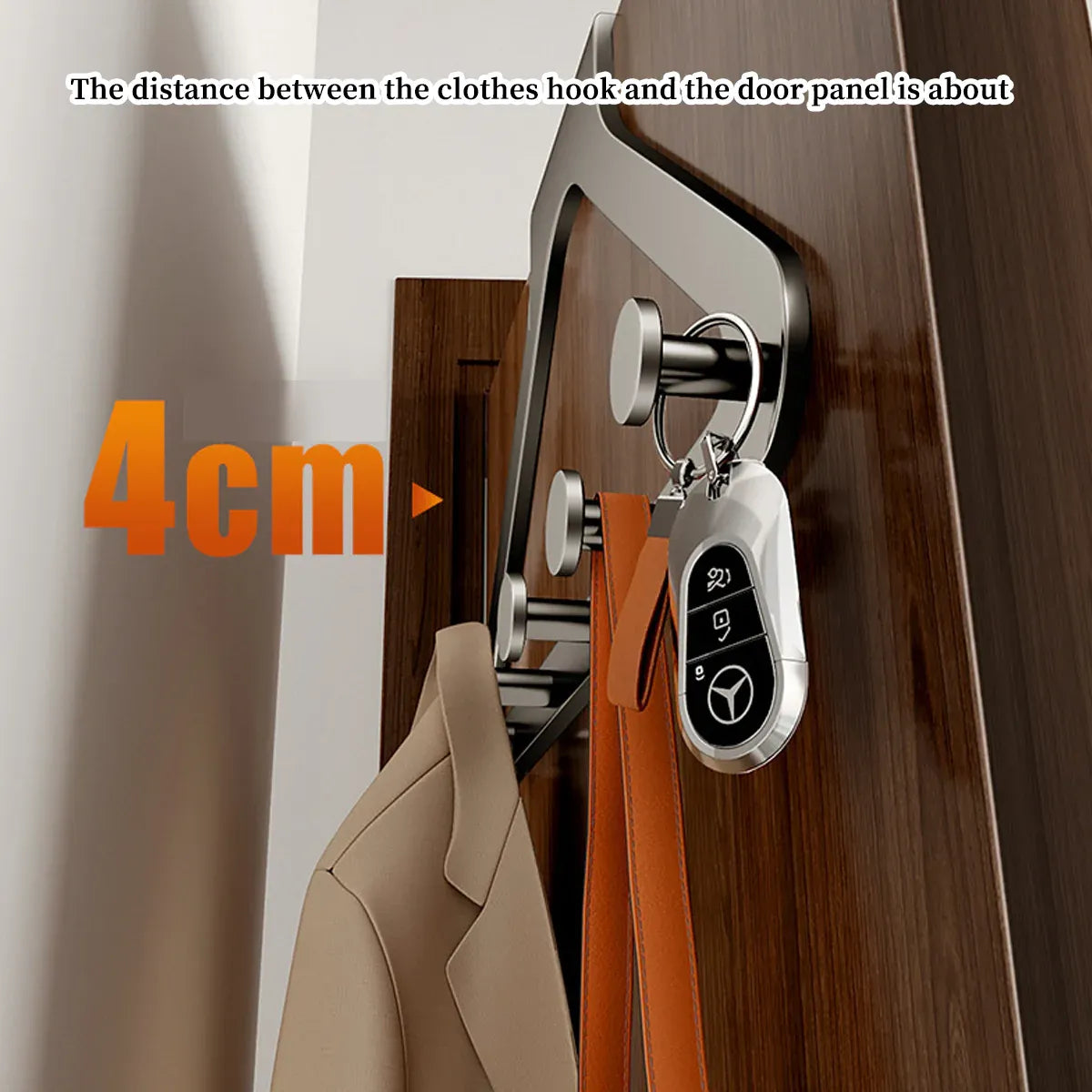 Door Hanger Hook Rack Over The Door Organiser with 6 Hooks for Coat Jacket Bag