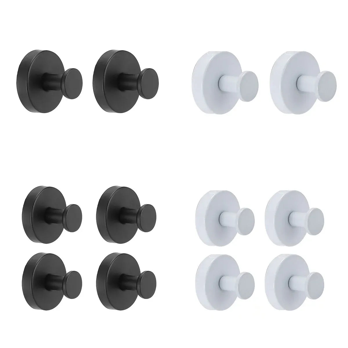 2/4PCS Suction Cup Hook Wall Vacuum Hanger No Drill Coat Hat Holder for Bathroom - White-4pcs