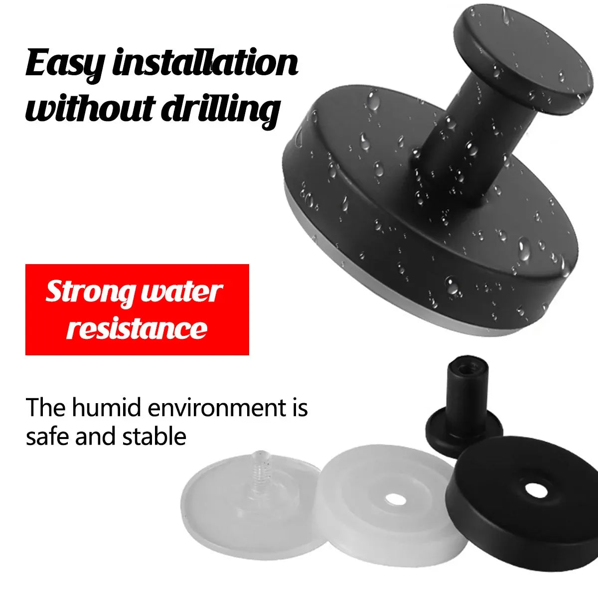 2/4PCS Suction Cup Hook Wall Vacuum Hanger No Drill Coat Hat Holder for Bathroom - White-4pcs