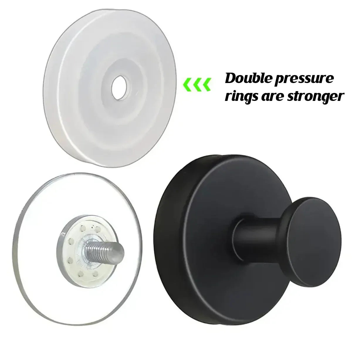 2/4PCS Suction Cup Hook Wall Vacuum Hanger No Drill Coat Hat Holder for Bathroom - White-4pcs