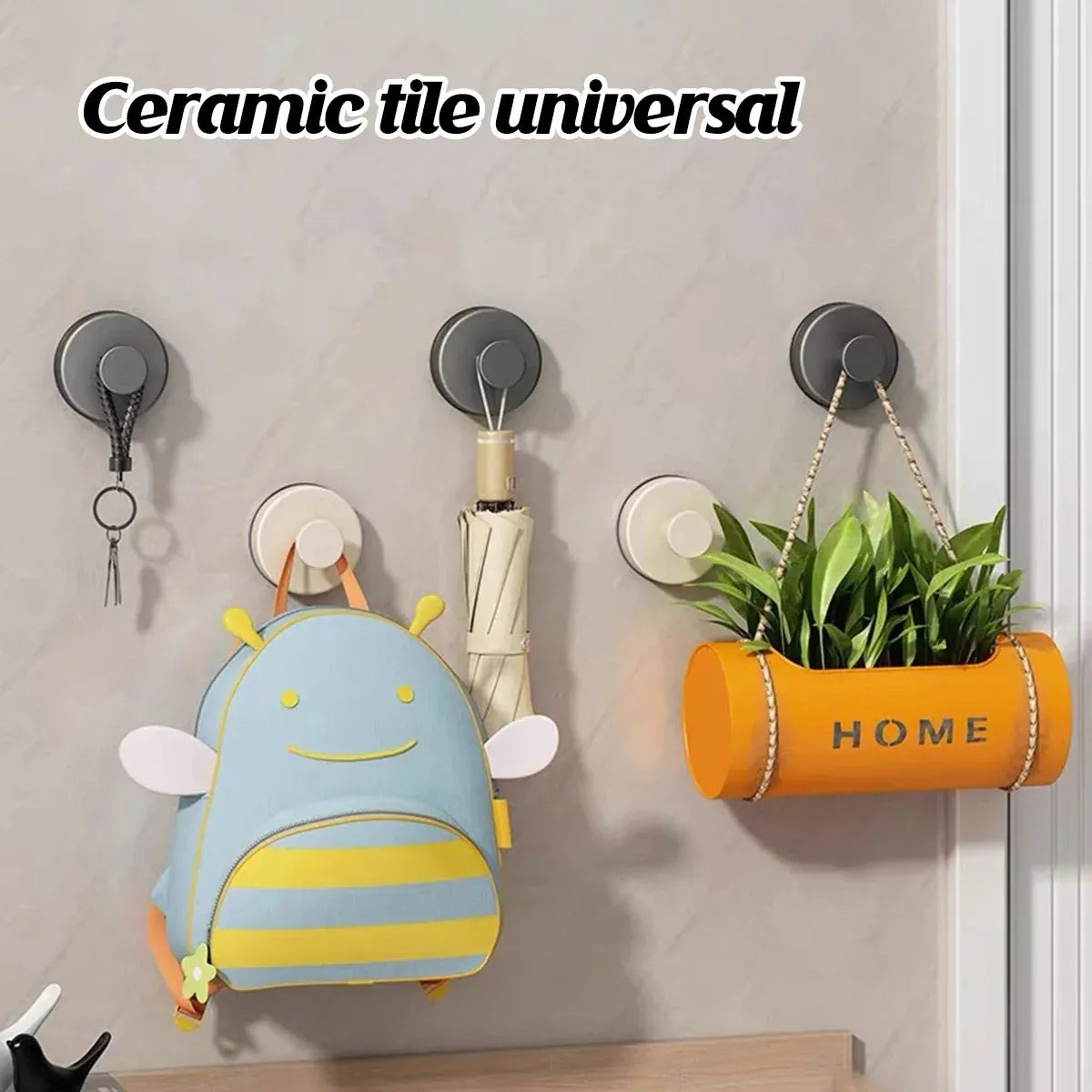 2/4PCS Suction Cup Hook Wall Vacuum Hanger No Drill Coat Hat Holder for Bathroom - White-4pcs