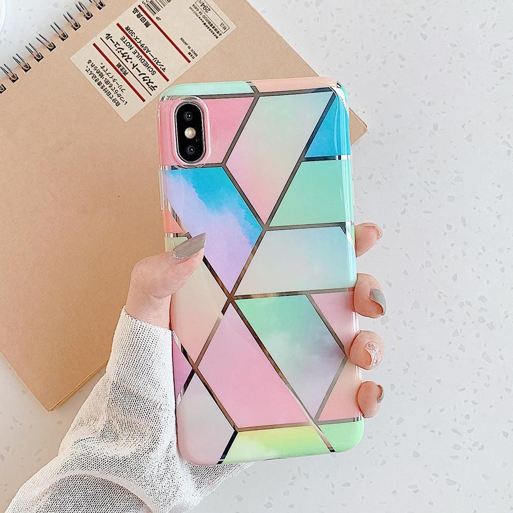 Rainbow Case for iPhone 14 13 12 11 Pro Max XR XS Marble Phone Shockproof Cover Silicone - For iphone 14
