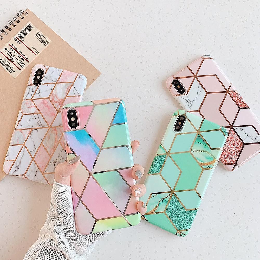 Rainbow Case for iPhone 14 13 12 11 Pro Max XR XS Marble Phone Shockproof Cover Silicone - For iphone 14