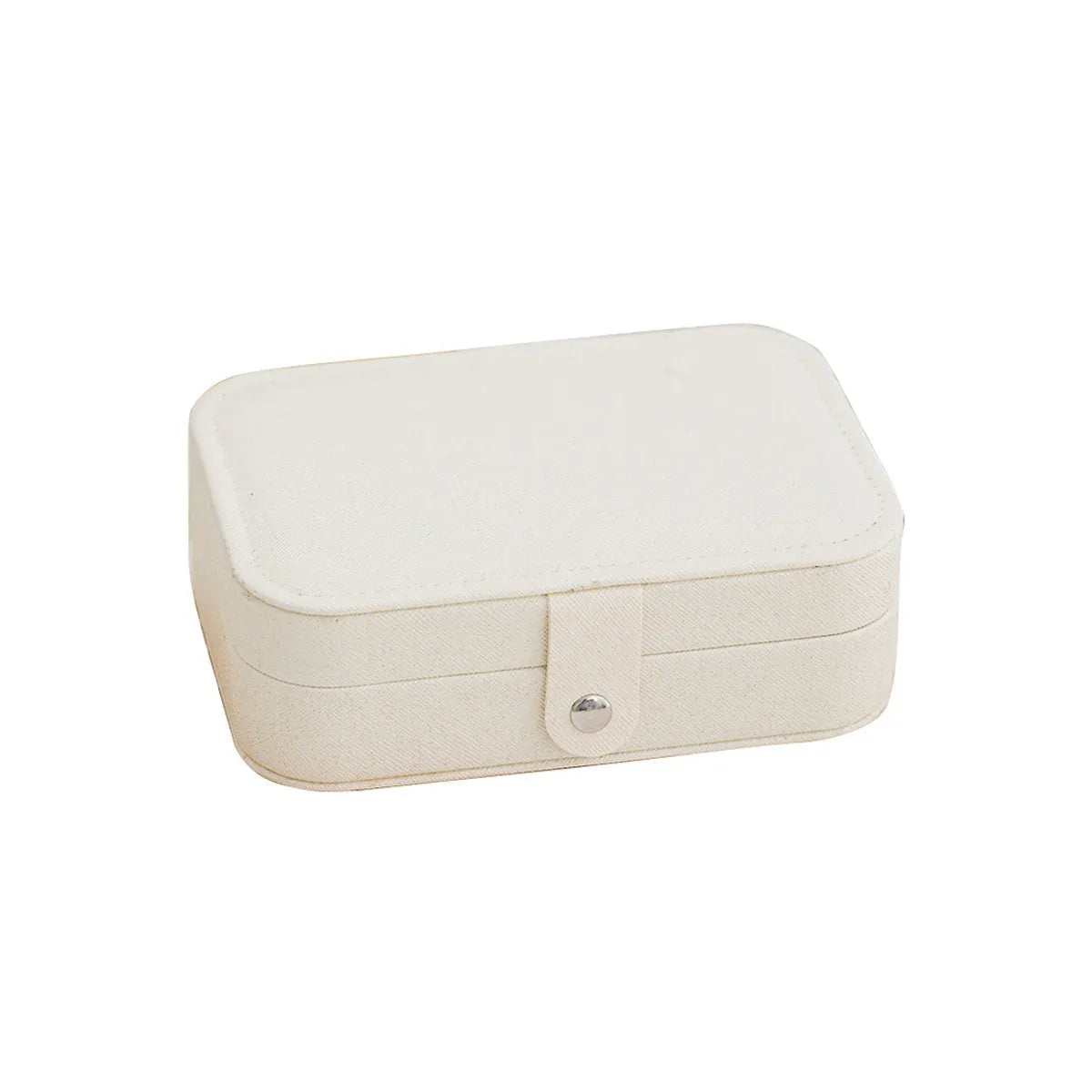 Portable Jewellery Box Travel Case Ring Earring Necklace 16 x 11.5 x 5cm - White