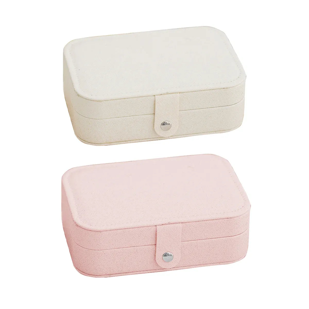 Portable Jewellery Box Travel Case Ring Earring Necklace 16 x 11.5 x 5cm - White