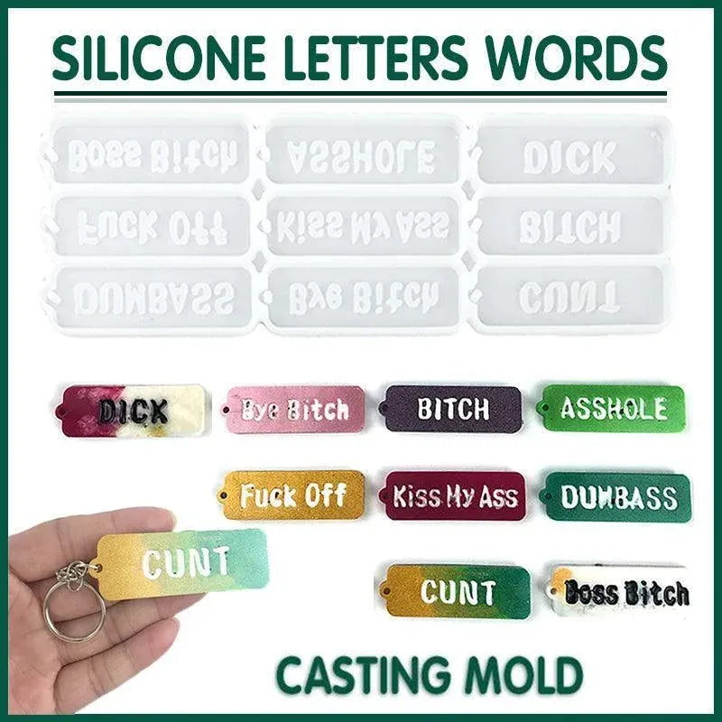Letters Keychain Resin Epoxy Casting Mould Earring Pendant Mould Craft Silicone